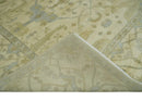 Hand Knotted 8x8 Oriental Oushak Ivory, Beige and Gray Wool Area Rug by The Rug Decor