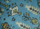 Hand Knotted 9x12 Aqua, Ivory and Beige Traditional Turkish Design Wool Rug by The Rug Decor