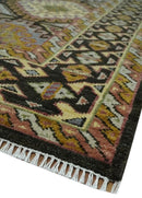 Hand Knotted 9x12 Olive, Gold, Black and Brown Oriental Traditional Wool Area Rug by The Rug Decor