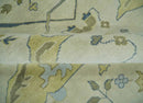 Hand Knotted 9x12 Oriental Oushak Beige and Blue Wool Area Rug, Living Room Rug | TRDCP1093912 by The Rug Decor