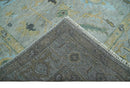 Hand Knotted 9x12 Silver and Beige Antique Finish Oushak Turkish Style Wool Area Rug | TRDCP1092912 by The Rug Decor