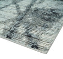 Hand Knotted Blended Wool Modern Abstract Area Rug in Ivory Silver Charcoal Tones by The Rug Decor