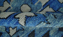 Wool Area Rug Blue Black and Ivory Hand Knotted Heriz Serapi by The Rug Decor