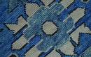Wool Area Rug Blue Black and Ivory Hand Knotted Heriz Serapi by The Rug Decor