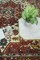 Rust and Ivory Traditional Medallion Area Rug - Hand Knotted Wool by The Rug Decor