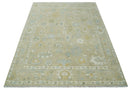 Hand Knotted Antique Finish Beige and Ivory Traditional 9x12 Wool Rug