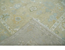 Hand Knotted Antique Finish Beige and Ivory Traditional 9x12 Wool Rug