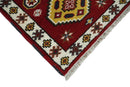 Hand Knotted Antique Kazak Runner Red and Ivory Traditional Tribal Armenian Rug | KZA5