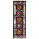 Kazak Wool Runner Hand Knotted Tribal Pattern Rust and Ivory Armenian 2.6x8 Feet