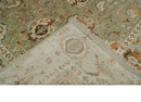 Hand Knotted Wool Area Rug Olive and Ivory Traditional Oushak Persian Vintage Style by The Rug Decor