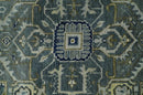 Wool Heriz Serapi Area Rug in Gray Beige and Blue Traditional Hand Knotted Antique by The Rug Decor