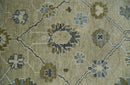 Hand Knotted Antique Oushak Olive and Beige Traditional Oushak Multi Size Wool Area Rug