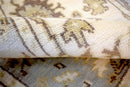 Runner 2.7x12 Oushak Beige And Blue Hand Knotted Wool Rug by The Rug Decor