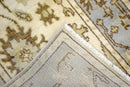 Runner 2.7x12 Oushak Beige And Blue Hand Knotted Wool Rug by The Rug Decor