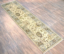 Runner 2.7x12 Oushak Beige And Blue Hand Knotted Wool Rug by The Rug Decor