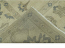 Hand Knotted Beige And Blue Traditional Oushak Design 9x11 Wool Area Rug