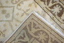 Beige and Brown Traditional Oushak Hand Knotted Wool Area Rug Runner 2.8x12