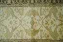 Hand Knotted Beige and Brown Heriz Serapi Traditional Oushak Wool Rug | N349266