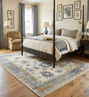 Hand Knotted Wool Persian Oushak Traditional Area Rug with Beige and Gray Tones by The Rug Decor
