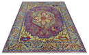 Hand Knotted Beige, Gold and Purple Traditional 9x12 Wool Area Rug by The Rug Decor