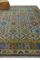 Hand Knotted Beige, Gray and Mustard Oriental 8x10 Wool Area Rug by The Rug Decor