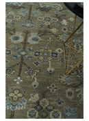 Hand Knotted Beige, Ivory and Silver Oriental Oushak 9x12 Traditional Wool Area Rug by The Rug Decor