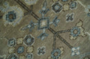 Hand Knotted Beige, Ivory and Silver Oriental Oushak 9x12 Traditional Wool Area Rug by The Rug Decor