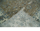 Hand Knotted Beige, Ivory and Silver Oriental Oushak 9x12 Traditional Wool Area Rug by The Rug Decor