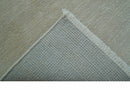 Hand Knotted Beige Modern Solid Design Wool And Silk Rug