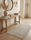 Hand Knotted Beige Modern Solid Design Wool And Silk Rug