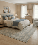 Hand Knotted Beige Traditional Oushak Design 9x12 Wool Rug