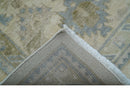Hand Knotted Beige Traditional Oushak Design 9x12 Wool Rug