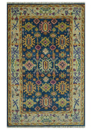 Blue and Beige Hand Knotted Traditional Persian Oushak Wool Area Rug by The Rug Decor