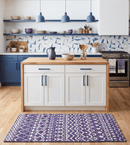 Blue and White Southwestern Tribal Recycled Silk Area Rug 4x6 8x10