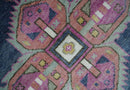 Hand Knotted Heriz Serapi Traditional Blue Silver Pink Wool Rug