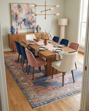 Hand Knotted Heriz Serapi Traditional Blue Silver Pink Wool Rug