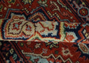 Hand knotted Brown, Aqua and Blue Traditional Heriz Serapi wool area rug by The Rug Decor