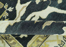 Hand Knotted Charcoal, Ivory and Olive Oriental Oushak 8x10 Wool Area Rug by The Rug Decor