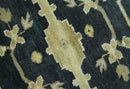 Hand Knotted Charcoal, Ivory and Olive Oriental Oushak 8x10 Wool Area Rug by The Rug Decor