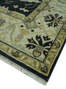 Hand Knotted Charcoal, Ivory and Olive Oriental Oushak 8x10 Wool Area Rug by The Rug Decor