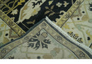 Hand Knotted Charcoal, Ivory and Olive Oriental Oushak 8x10 Wool Area Rug by The Rug Decor