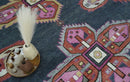 Hand Knotted Charcoal, Silver and Pink Traditional 9x12 Wool Area Rug by The Rug Decor