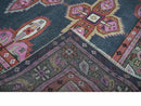 Hand Knotted Charcoal, Silver and Pink Traditional 9x12 Wool Area Rug by The Rug Decor