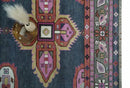Hand Knotted Charcoal, Silver and Pink Traditional 9x12 Wool Area Rug by The Rug Decor