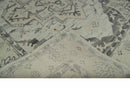Hand Knotted Earthy Neutral Serapi Wool Rug, Charcoal, Beige and Ivory