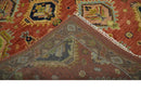 Hand-Knotted Wool Area Rug Rust Brown Black Antique Traditional by The Rug Decor