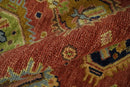 Hand-Knotted Wool Area Rug Rust Brown Black Antique Traditional by The Rug Decor