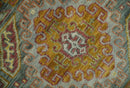 Hand Knotted Gold and Charcoal 8x10 Oriental Traditional Wool Area Rug by The Rug Decor
