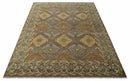 Hand Knotted Gold and Charcoal 9x12 Oriental Traditional Wool Area Rug by The Rug Decor