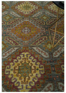Hand Knotted Gold and Charcoal 9x12 Oriental Traditional Wool Area Rug by The Rug Decor
